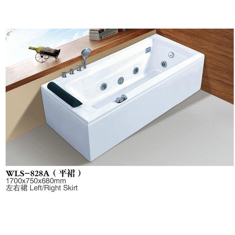 亚克力成人独立式家用冲浪按摩浴缸带靠枕简约智能恒温浴缸828A