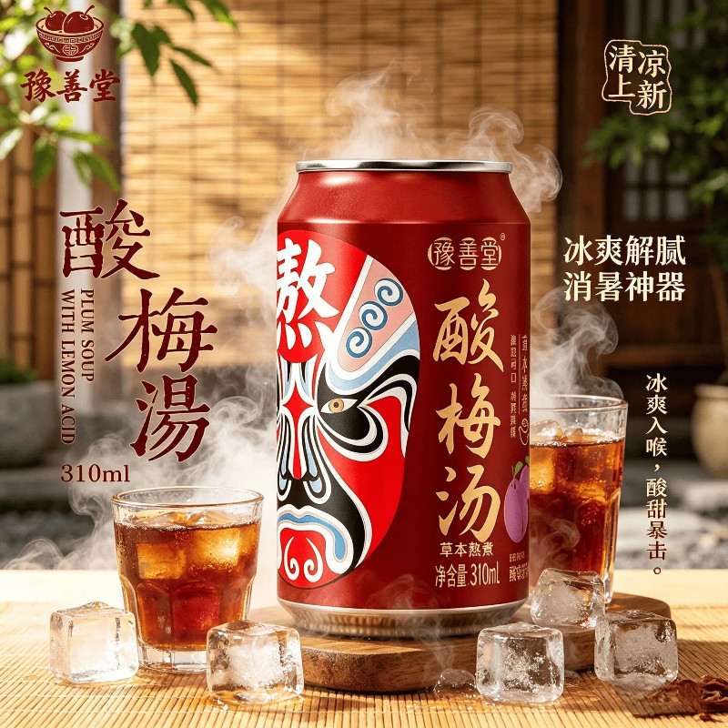 豫善堂正宗酸梅汤果味饮料310ml*8罐装经典乌梅酸梅汁水生津解渴
