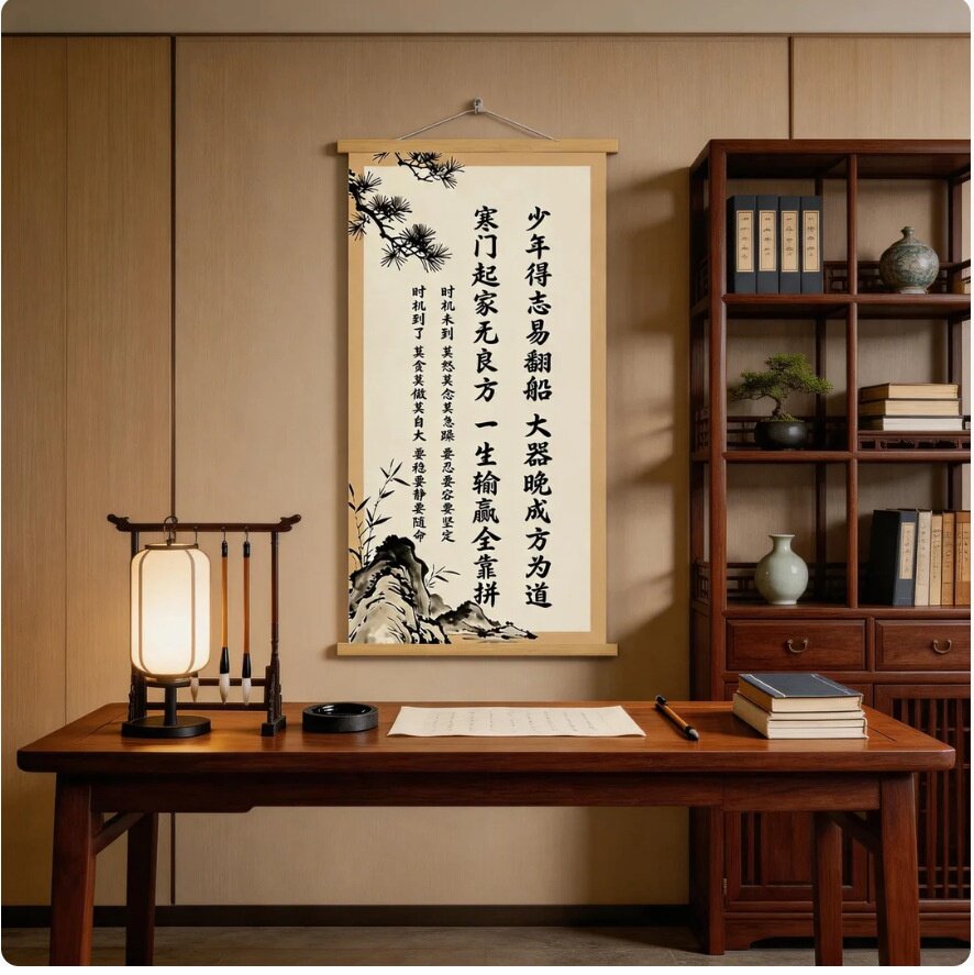 大器晚成方为道字画新中式励志挂画书房客厅办公装饰画挂图文化墙