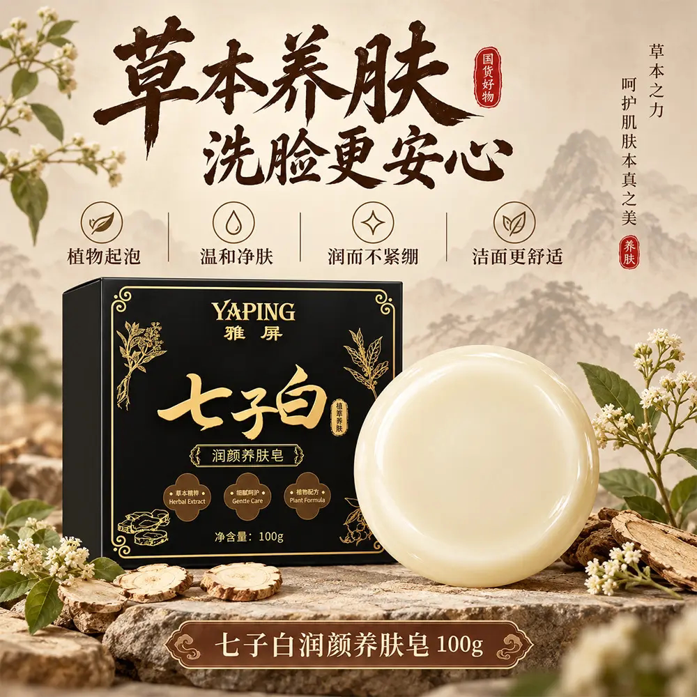 YAPING雅屏七子白润颜养肤皂天然草本植萃洗脸身体清洁皂净肤香皂