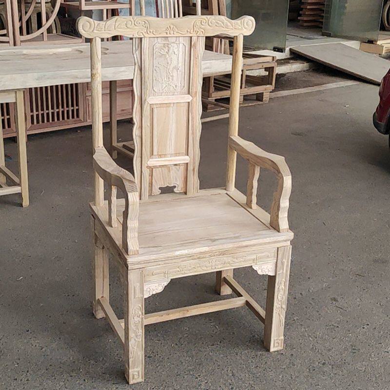 实木茶椅中式圈椅白胚复古椅子扶手椅子圈椅靠背椅办工椅喝茶椅子