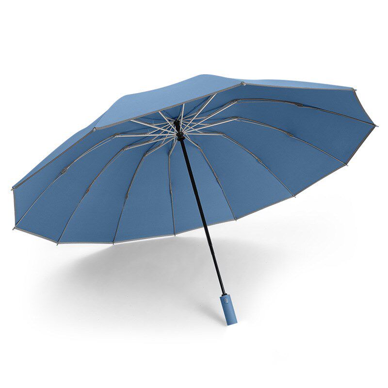 奈洛三折反向自动伞加厚加布防风抗雨安全反光边10骨折叠加大雨伞
