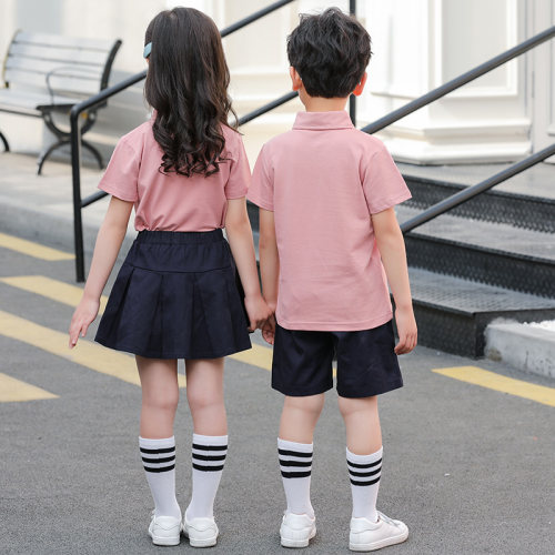 新款夏装儿童短袖套装男女童两件套幼儿园园服小学生校服班服老师