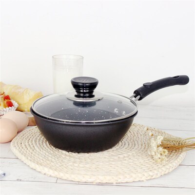 特厚铁锅麦饭石不粘锅18CM22CM宝宝辅食小平底煎锅炒锅不黏煮面锅