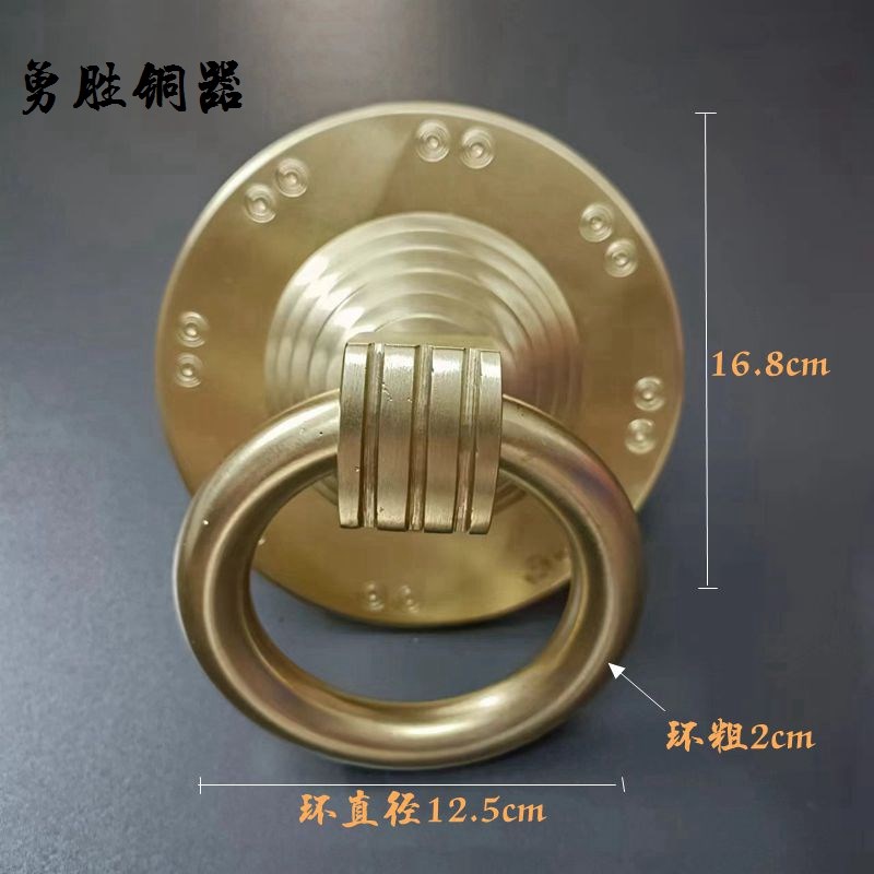 老式黄铜大门门环仿古纯铜拉环实木门拉手环实心铜环庭院古建木门