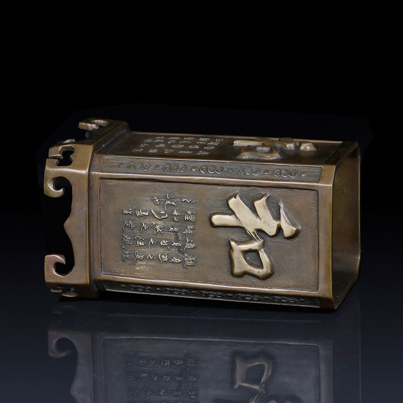 纯铜笔筒礼品摆件和字笔筒工艺品办公室装饰品笔筒铜笔筒礼物礼品