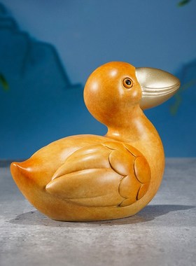 黄铜摆件《醍醐灌顶(鹈鹕)》铜工艺品家居玄关客厅装饰创意礼物