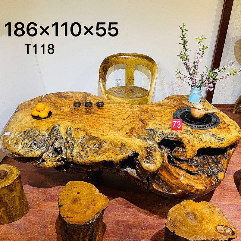 禅意实木落地茶桌子新中式办公室茶台边几阳台客厅诧寂风泡茶桌