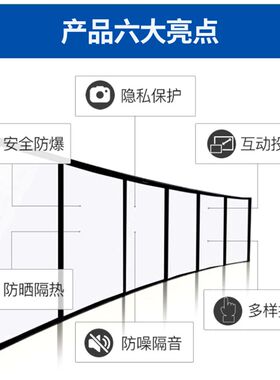 智能电控调光玻璃雾化玻璃投影通电透明断电电子自贴膜变色玻璃膜