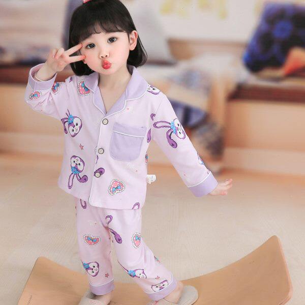 儿童睡衣春秋纯棉女孩套装宝宝长袖女小童女童家居服大童全棉A类