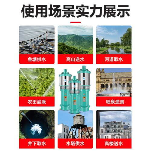 人民QD多级潜水泵220V高扬程大流量家用抽水上海380v农用灌溉高压