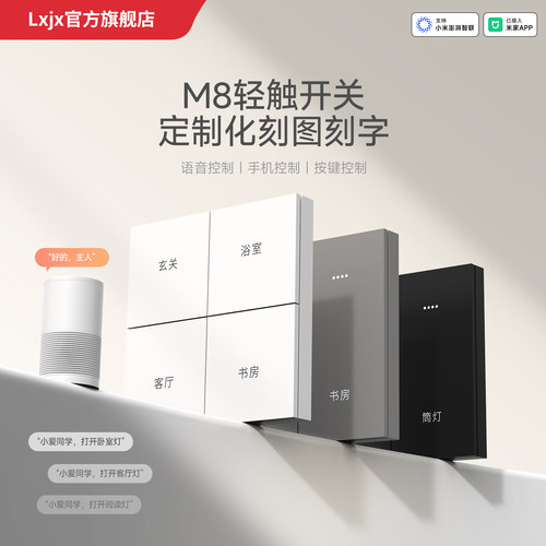 LXJX米家语音智能开关DIY刻字