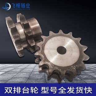5分10A45钢双排带台链轮5分10A-2-10121314151617181920212223-45