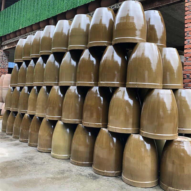发酵米缸米桶储矮胖水缸陶瓷加厚水缸老式粗陶缸复古风酒缸发酵缸