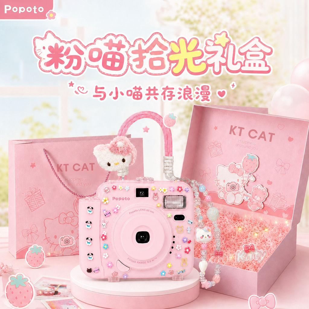 Popoto拍立得相机粉喵礼盒礼物图片