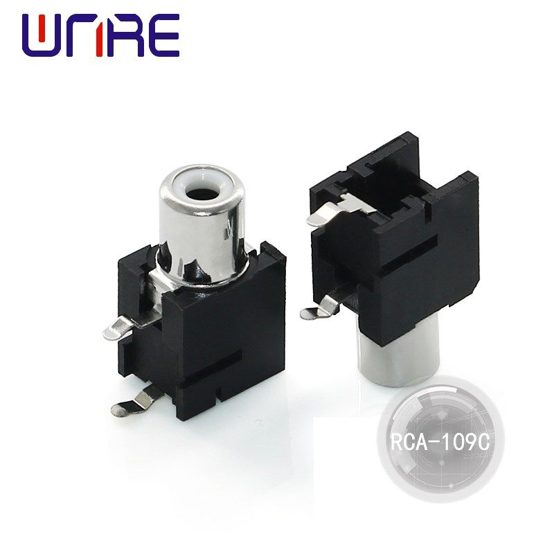 RCA-109A电视音箱AV音频插座莲花座配件 RCA母座接口连接线对接头