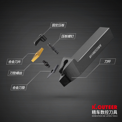 数控车刀具72.5度外圆尖刀刀杆MVVNN1616H/2020K/2525M16车床机架