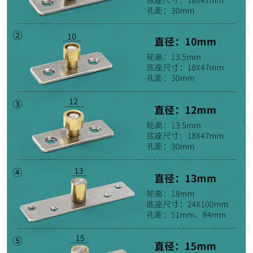 木门移门定位器地滑轮转轴推拉门吊滑限位器塑钢门止摆导向器配件