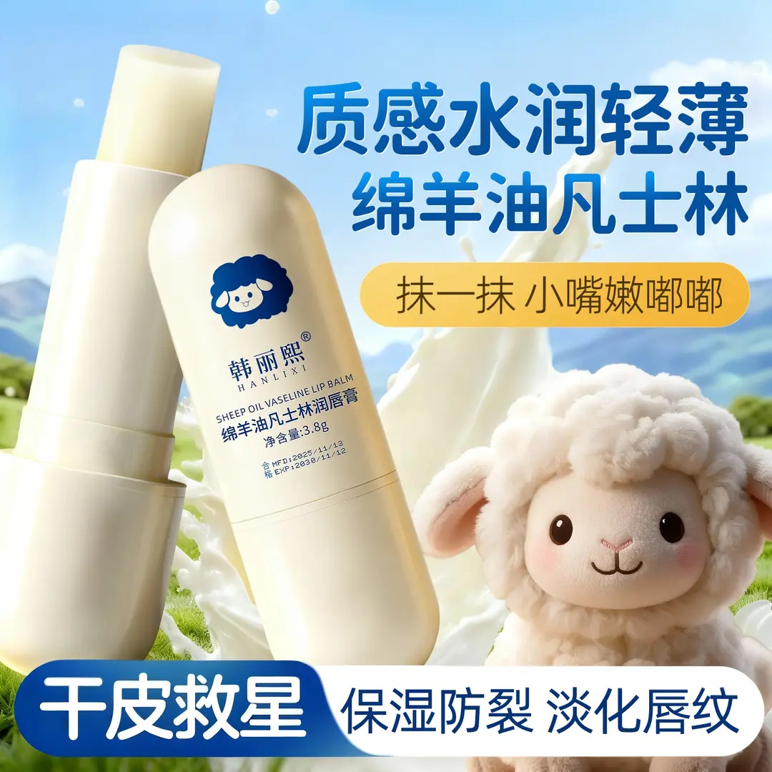 韩丽熙绵羊油凡士林润唇膏补水保湿无色唇膜防干裂唇部护理滋润