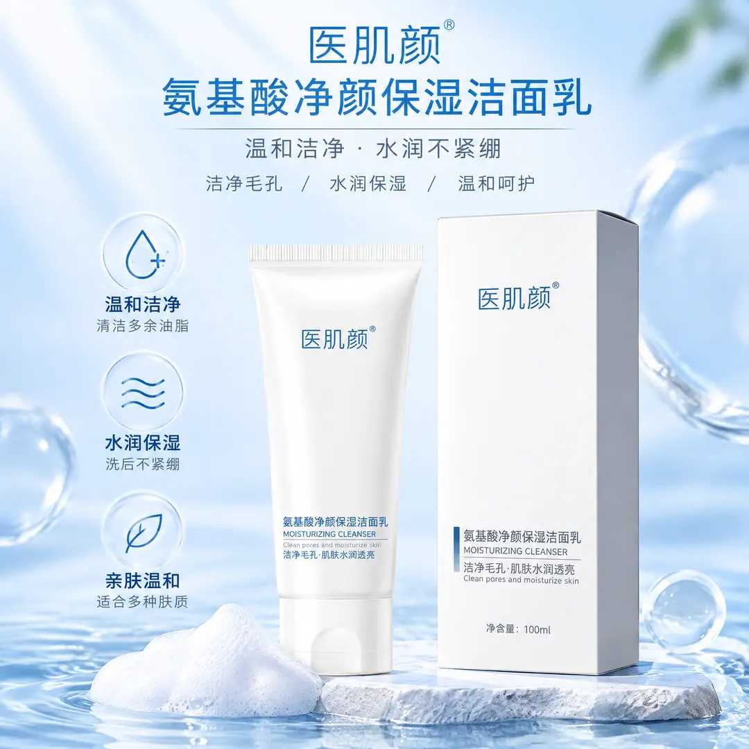 YIJIYAN医肌颜氨基酸净颜保湿洁面乳洁净毛孔水润保湿嫩滑不紧绷