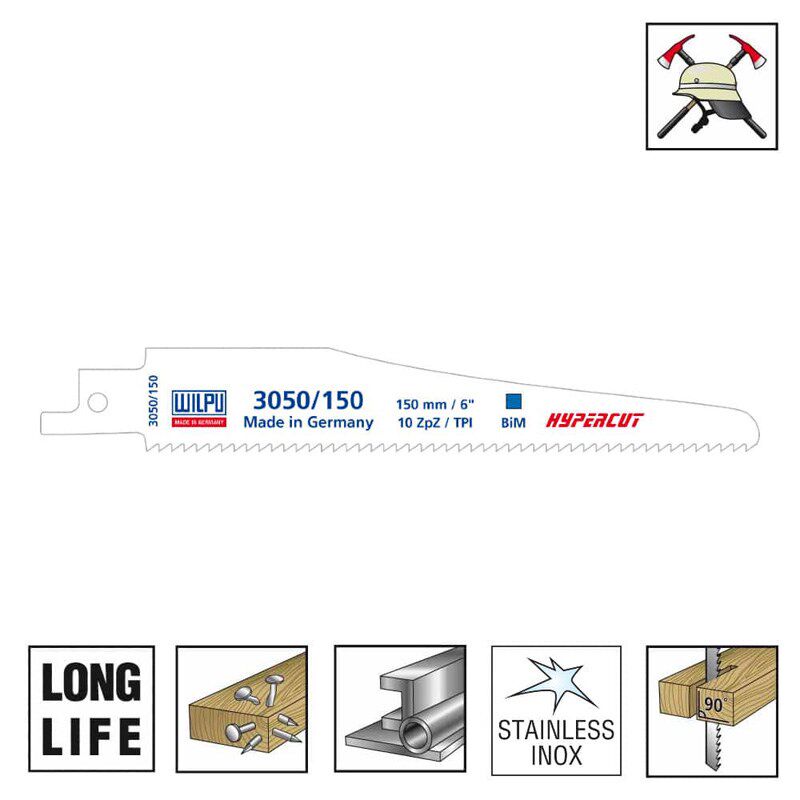 德国Wilpu Hp军刀锯片木工金属管钉拆卸锯片Wp-3050进口工具