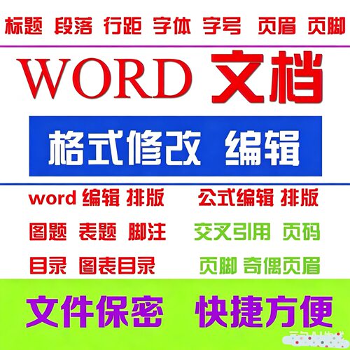 word排版美化代制作设计文档格式修改编辑图片pdf转换文字转代做