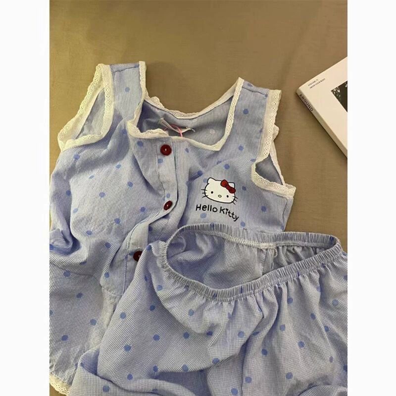 夏季HelloKitty蕾丝吊带睡衣