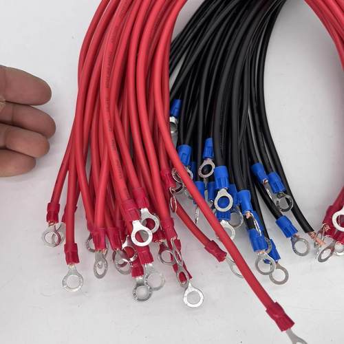 4平方电线4平连接线37A电流纯铜芯线铜鼻子直径6毫米软铜电池接线