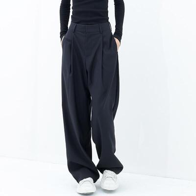 KEN STUDIO春夏新款黑色西装裤女垂感显瘦裤休闲裤直筒裤西裤裤子