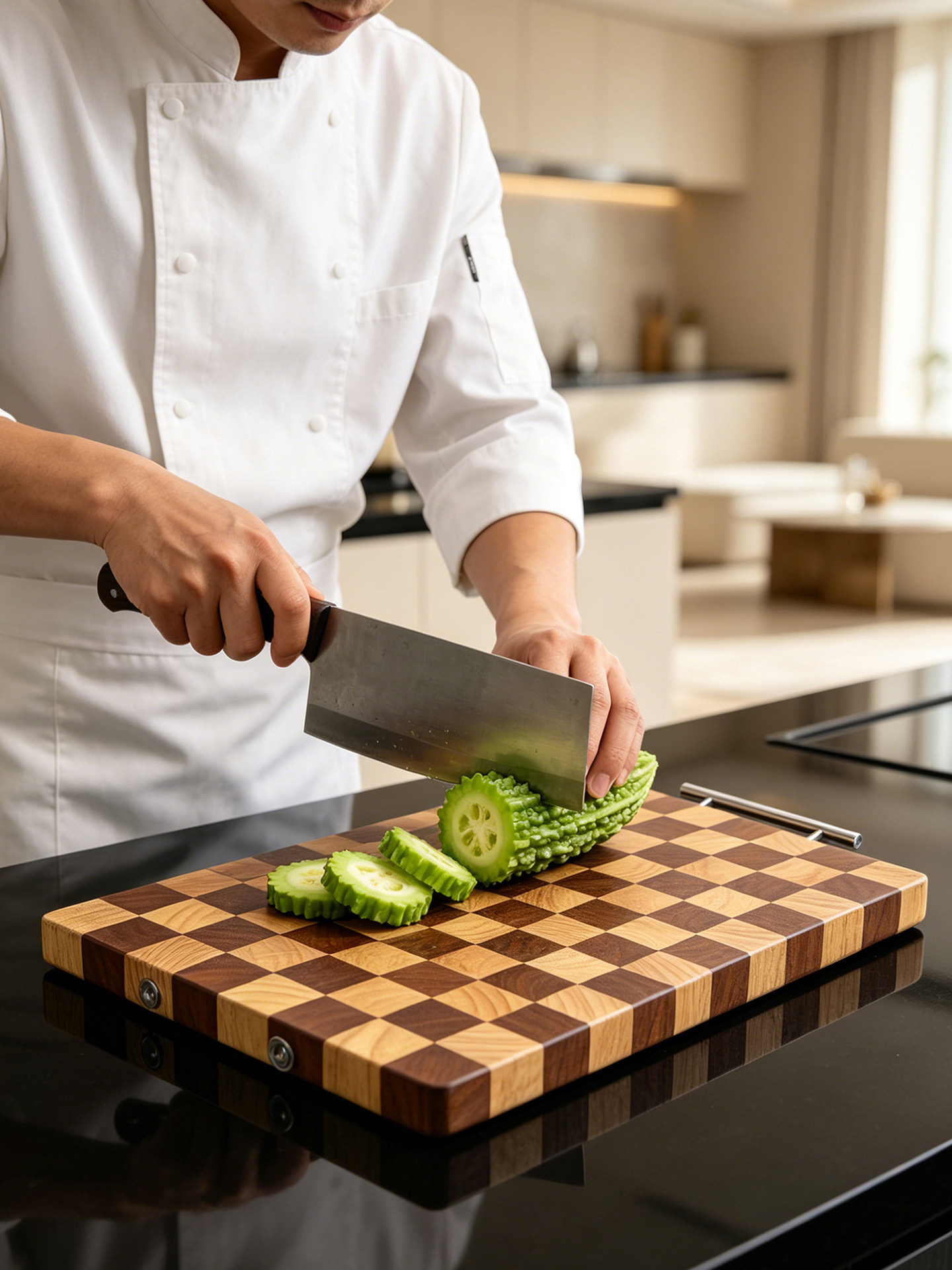 End-faced checkerboard solid wood cutting board, cutting board, imported ebony wood household adhesive board, antibacterial anti-mold cutting board, steak board