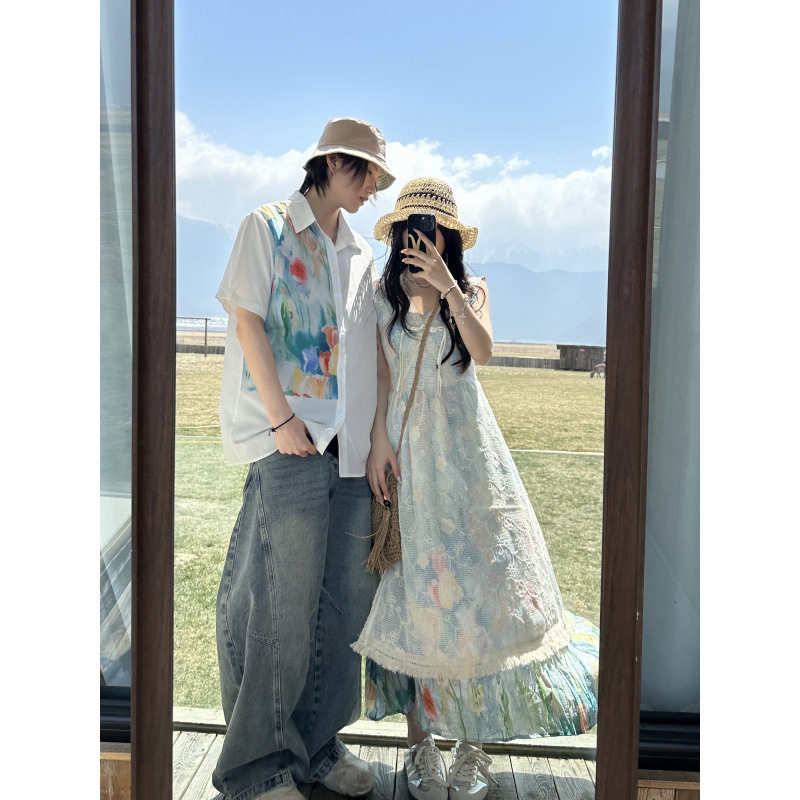 2026新款夏季度假风碎花连衣礼服/晚装