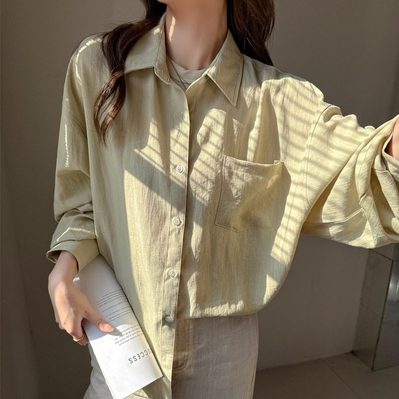 亚麻防晒衣女衬衫外穿防紫外线外套春夏轻薄抗皱衬衣2026新款宽松