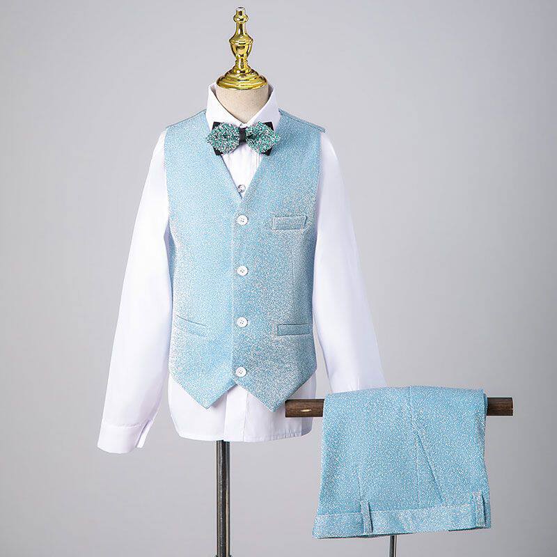 2026新款男童礼服西装生日宴花童婚礼主持人走秀演出服感礼服