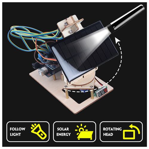 适用於arduino UNO太阳能实验套件光跟踪系统发点DIY木质智能创客
