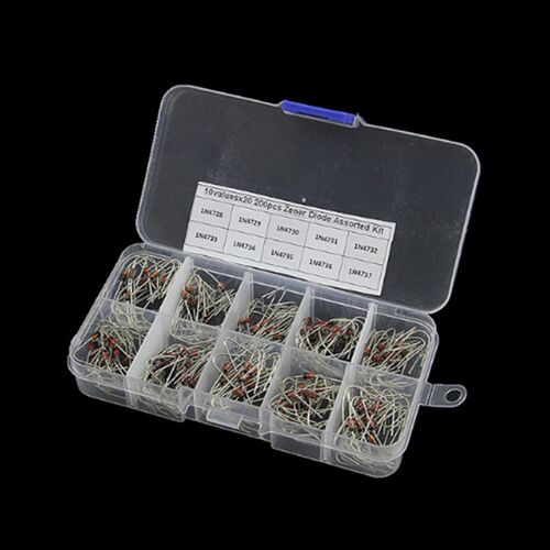 10样齐纳二极管200pcs3.3V/51N4728 1N4729~1N4737稳压二极管盒装