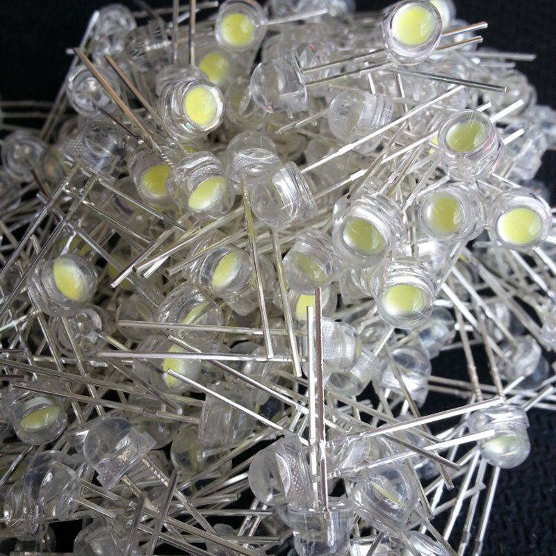 LED灯珠0.3W 0.5W 超高亮F5mm草帽超大杯led发光二极管吊灯水晶灯