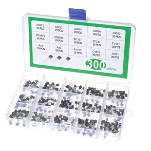 15种规格共300个S8050 A42 A92 TL431 13001等样品插件三极管套装