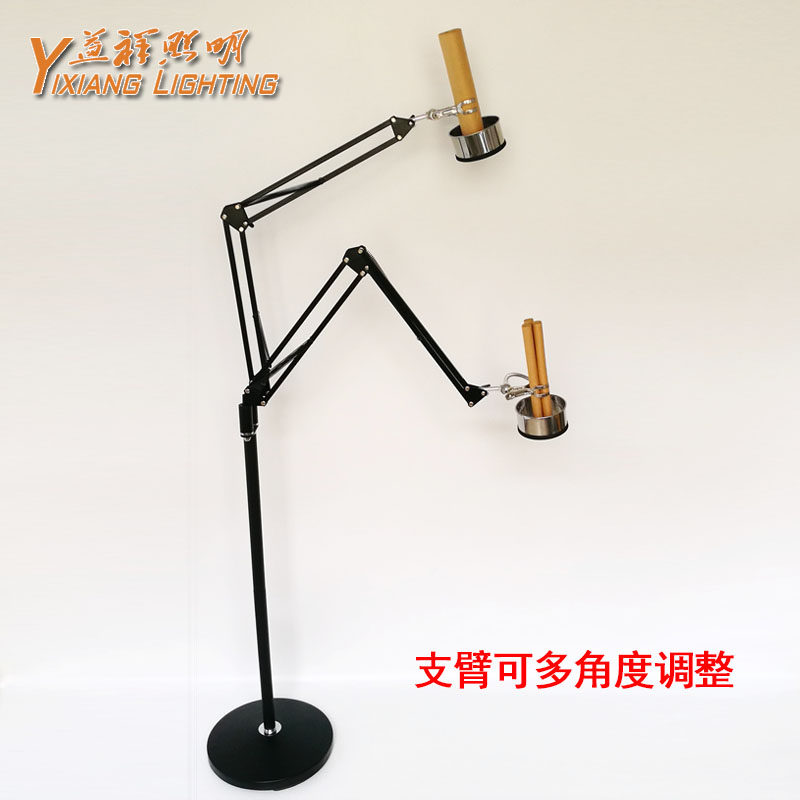 立式双头艾灸夹支架悬灸架艾灸仪随身灸温灸器不锈钢艾条夹子配件