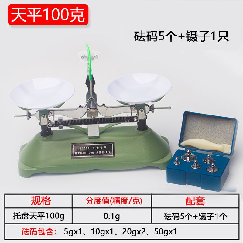 天平秤称家用小托盘天平天秤实验小型儿童简易精度教具