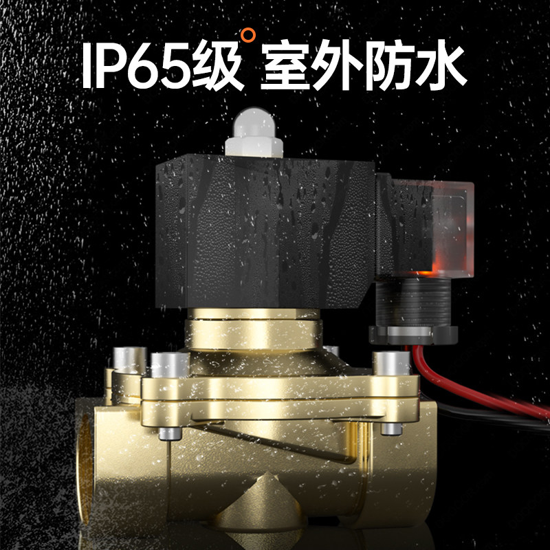 不发热节能常闭防水电磁阀控制气水阀铜开关 220v24v4分6分1寸2寸