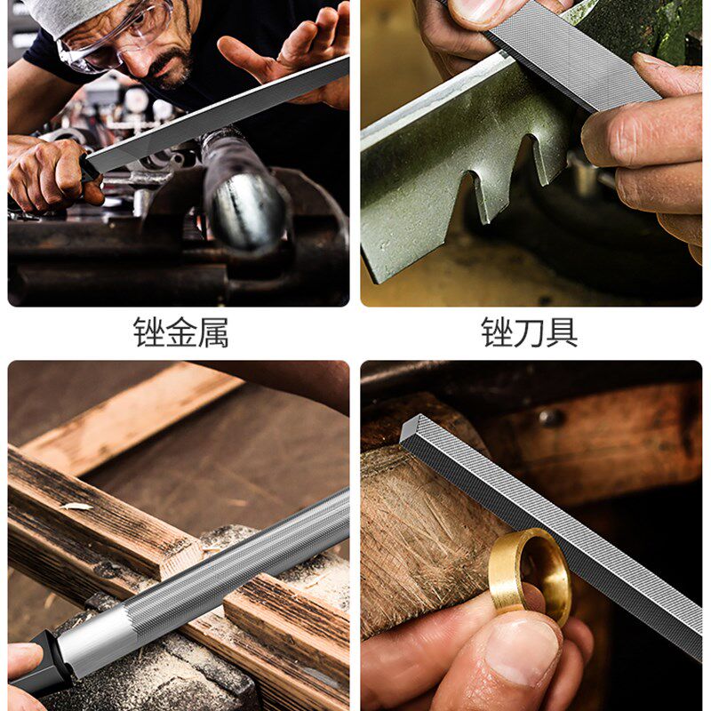 锉刀钢锉圆锉小型金属打磨工具磨铁神器三角半圆平板挫子扁锉套装