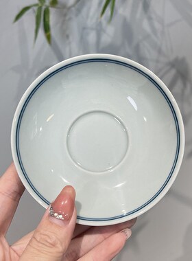 惊蛰仿古青手绘双线三才盖碗茶杯小号手工茶碗功夫茶具单个泡茶器