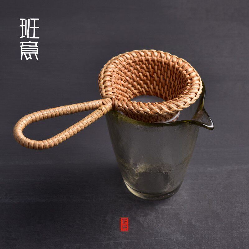 秋藤编细网茶滤 越南茶叶过滤器 功夫茶具配件茶漏茶虑茶道竹滤网