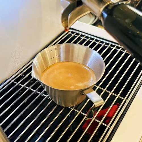 金属量杯意式浓缩咖啡盎司杯espresso不锈钢萃取杯带刻度杯100ml
