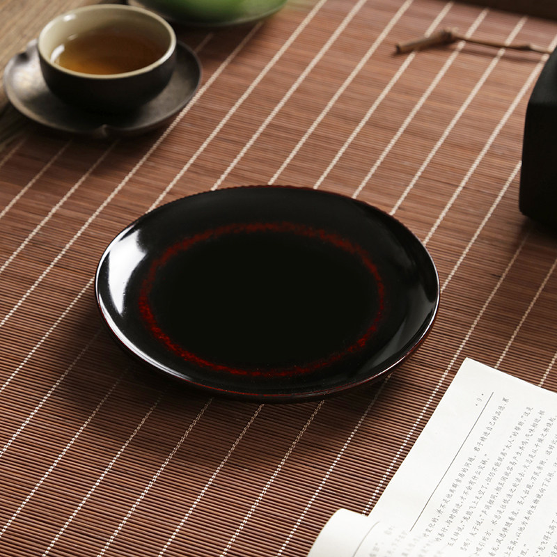 出口日本 大漆茶点盘点心盘干果盘坚果水果碟子 日式茶桌茶道摆件