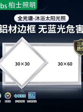 300x600集成吊顶灯LED平板灯30x30厨房灯铝扣板嵌入式面1.2cm超薄