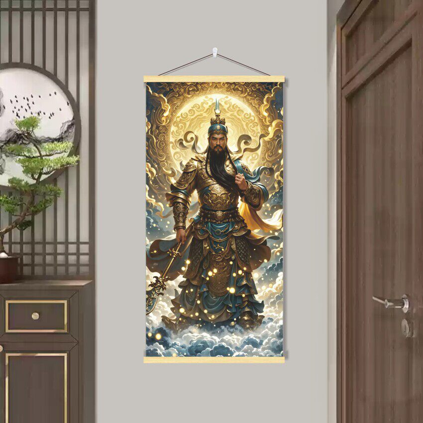 武财神关公神像玄关客厅装饰画