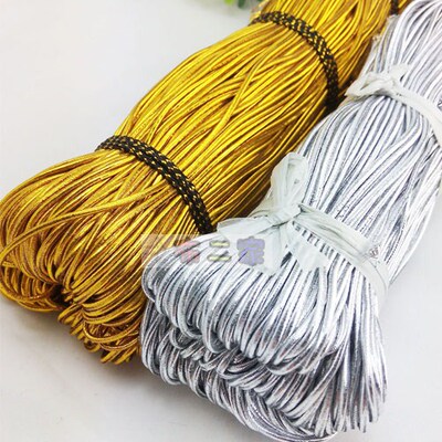 挂绳绳子金线1mm2粗金色金丝银色弹力线绳牛筋线松紧带弹性绳吊牌