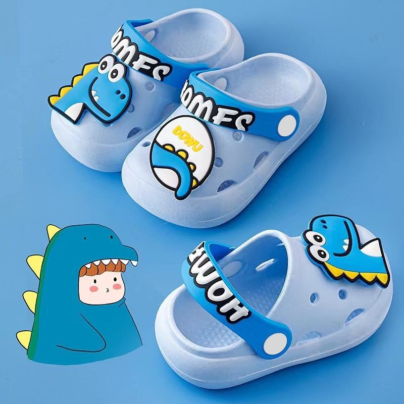 儿童男童女童卡通防滑宝宝拖鞋男孩包头洞洞鞋凉拖透气可外穿