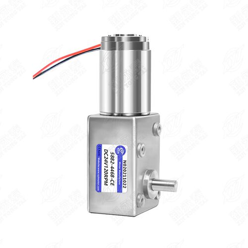 5882-4468涡轮蜗杆直流减速电机大扭矩低速调速马达12V24V正反转